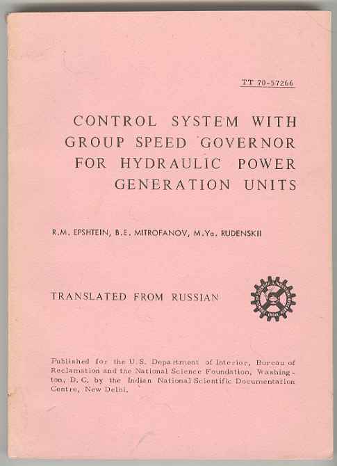 CONTROL SYSTEM WITH GROUP SPEED GOVERNOR FOR HYDRAULIC POWER GENERATION UNITS