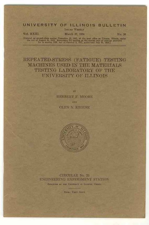 CONDENSATION OF MOISTURE IN FLUES A Report of an Investigation conducted by The Engineering Experiment Station, Repeated-Stress (Fatigue) Testing Machines Used in the Materials Testing Laboratory of the University of Illinois