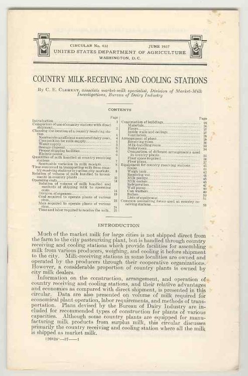 Country Milk-Receiving and Cooling Stations