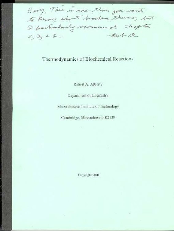 Thermodynamics of Biochemical Reactions
