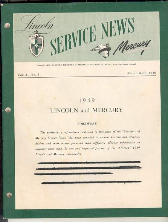 Lincoln and Mercury Service News, Vol. 2 - No. 1, March-April, 1948