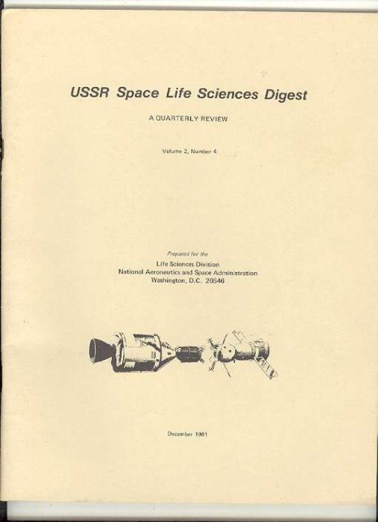 USSR Space Life Sciences Digest, A Quarterly Review, Volume 2, Number 4, December 1981