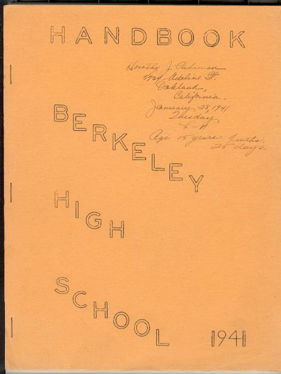 Handbook Berkeley High School 1941