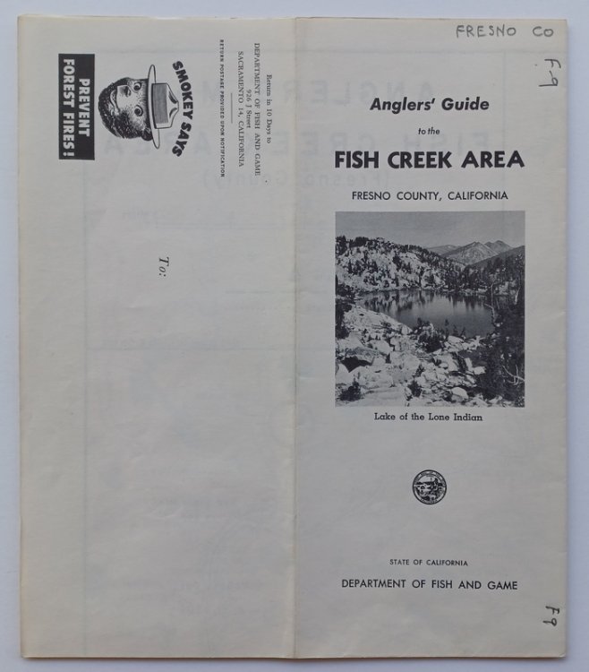 [Fishing Map] Anglers' Guide to the FISH CREEK AREA, Fresno County, California