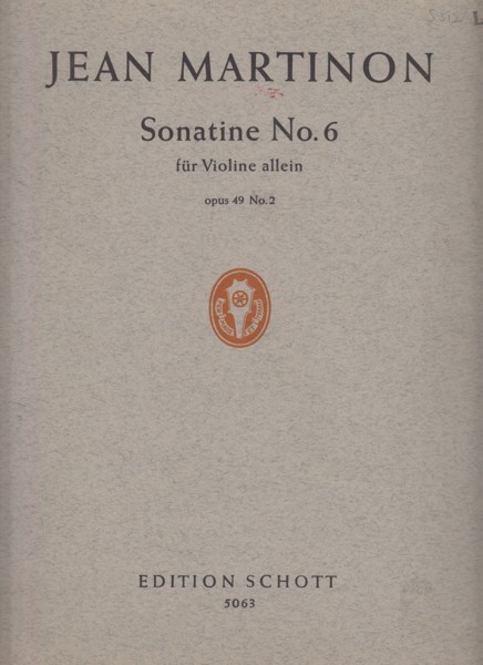 Sonatina No.6, Op.49/2 for Solo Violin