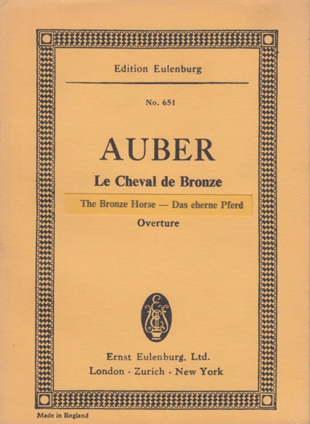 Le Cheval de Bronze, Overture - Study Score