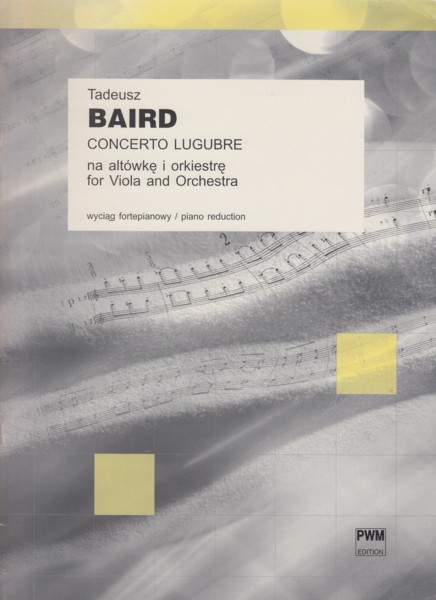 Concerto Lugubre for Viola and Orchestra - Viola & Piano reduction