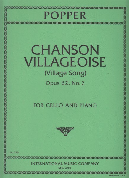 Chanson Villageoise, Op.62/2 - Cello & Piano