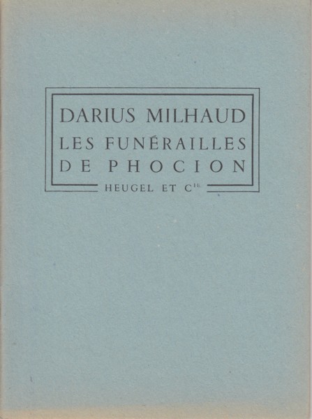 Les Funerailles de Phocion - Study Score