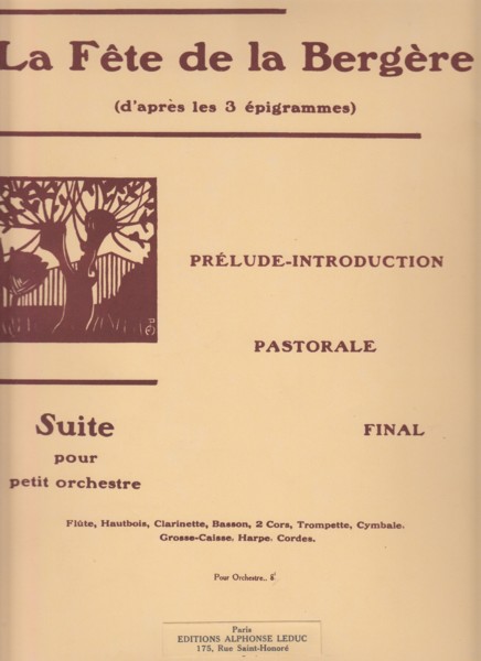 La Fete de la Bergere - Full Score