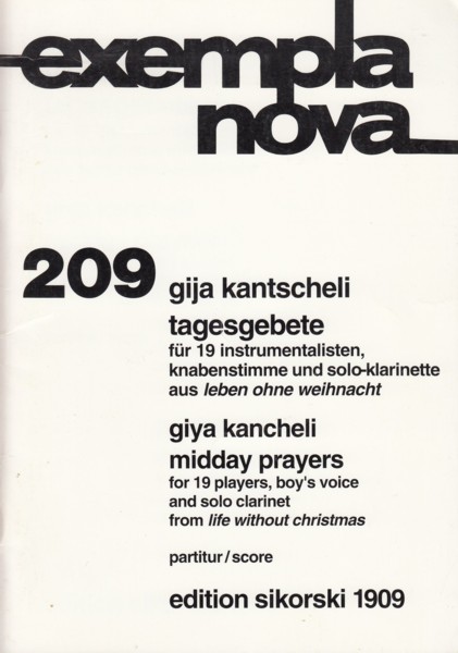 Midday Prayers for 19 players, boy's voice and solo clarinet - Study Score