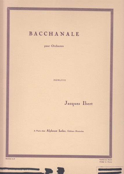 Bacchanale for Orchestra - Full Score