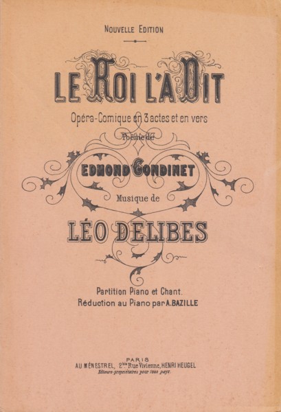 Le Roi L'A Dit - Vocal Score