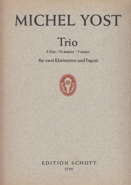 Trio in F major for 2 Clarinets in C and Bassoon - Score & Parts