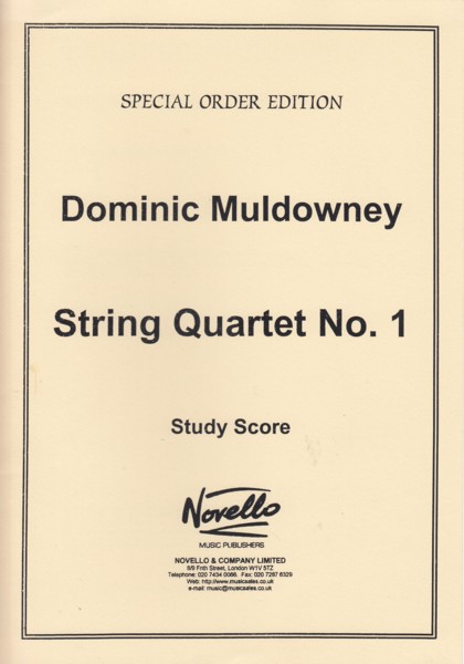 String Quartet No.1 (1973) - Study Score