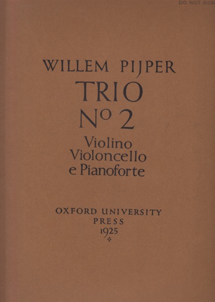 Trio No.2 for Violin, Cello and Piano - Set of Parts