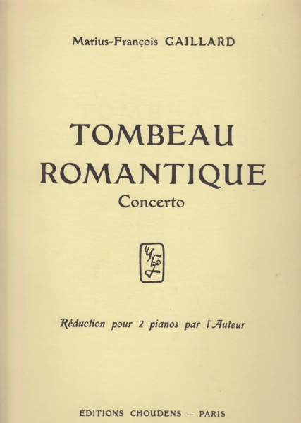 Tombeau Romantique, Concerto for Piano and Orchestra - 2 Piano Score