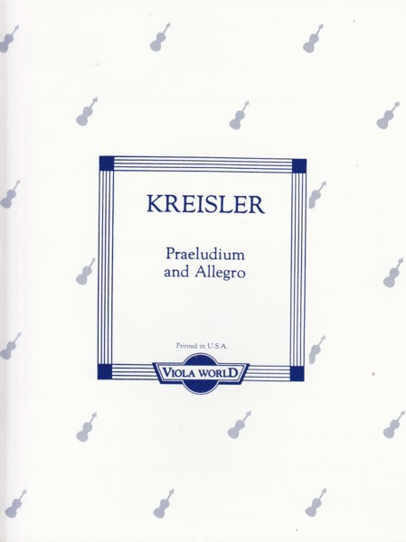 Praeludium and Allegro - Viola & Piano