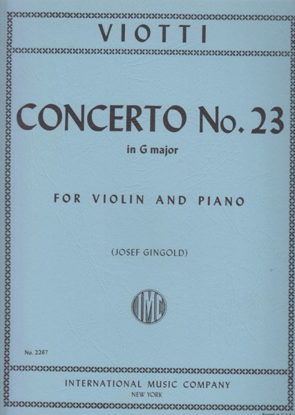 Violin Concerto No.23 in G major - Violin & Piano
