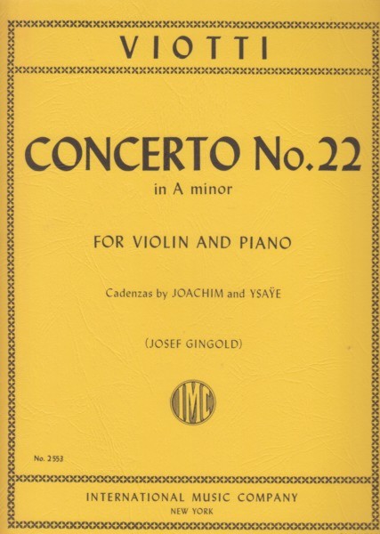 Violin Concerto No.22 in a minor - Violin & Piano