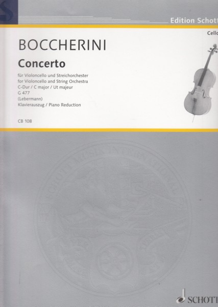 Concerto No.1 in C major, G477 for Cello and String Orchestra - Cello & Piano