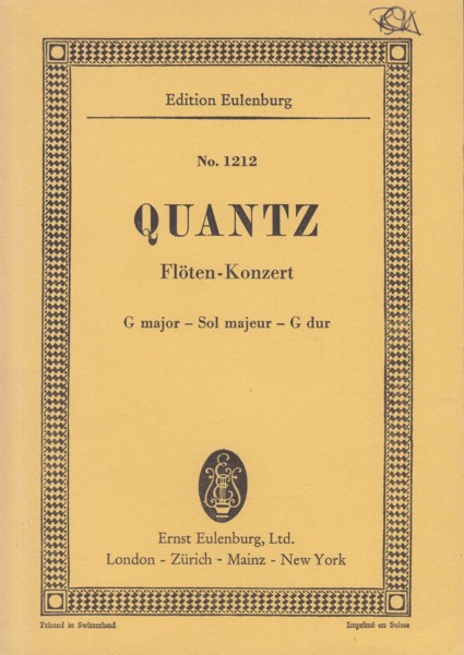 Flute Concerto in G major - Study Score