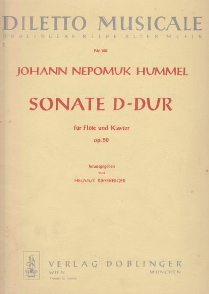 Flute Sonata in D major, Op.50 - Flute & Piano