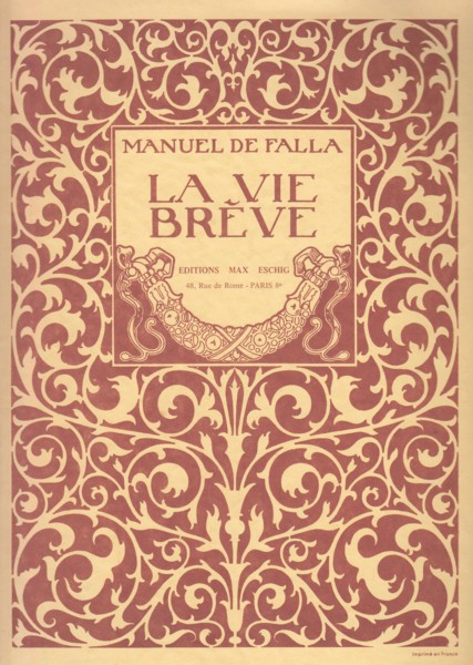La Vie Breve - Vocal Score