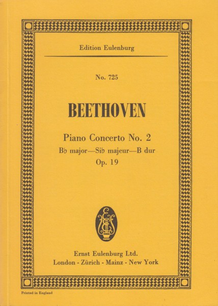 Piano Concerto No.2 in B flat major, Op.19 - Study Score