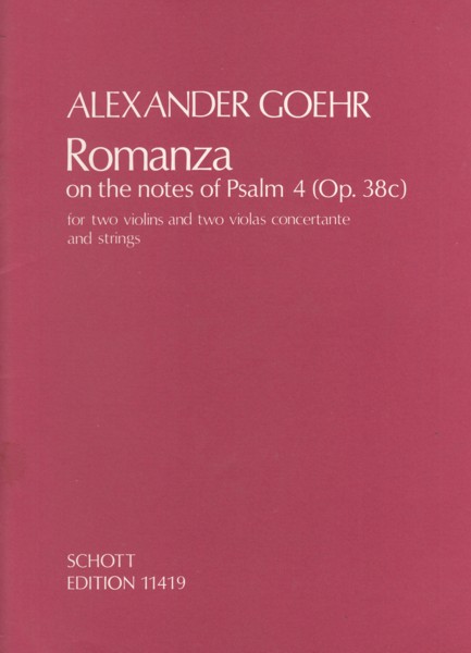Romanza on the notes of Psalm 4, Op.38c - Full Score