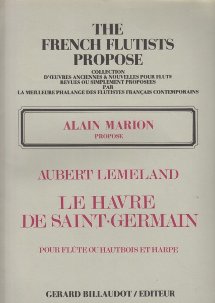 Le Havre de Saint-Germain, Op.84 - Flute or Oboe & Harp