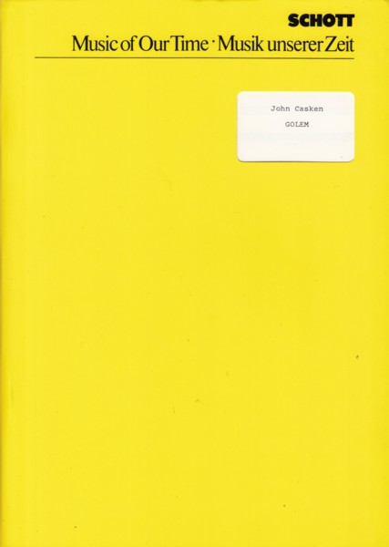 Golem, Opera in Two Acts - Study Score