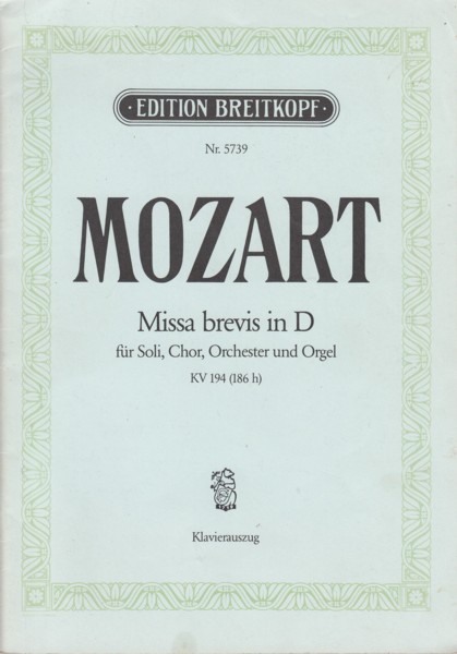 Missa Brevis in D, K.194 - Vocal Score