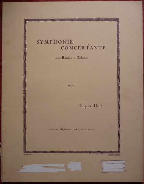 Symphonie Concertante for Oboe and String Orchestra - Full Score