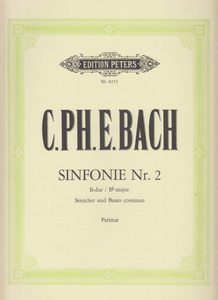 Sinfonie Nr.2 in B flat major for Strings and Bass continuo, Wq 182/2 - Full Score
