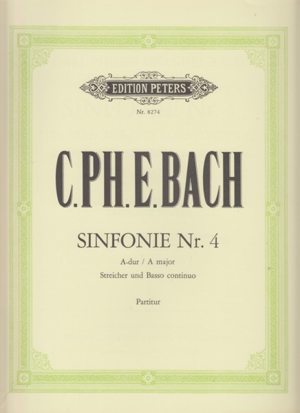 Sinfonie Nr.4 in A major for Strings and Bass continuo, Wq 182/4 - Full Score