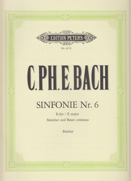 Sinfonie Nr.6 in E major for Strings and Bass continuo, Wq 182/6 - Full Score