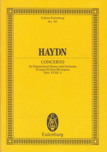 Concerto for Harpsichord (Piano) and Orchestra in D major, Hob.XVIII:11 - Study Score