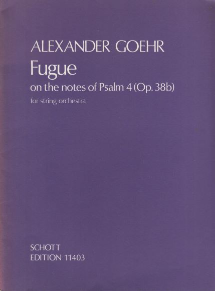Fugue on the notes of Psalm 4 , Op.38b - Full Score