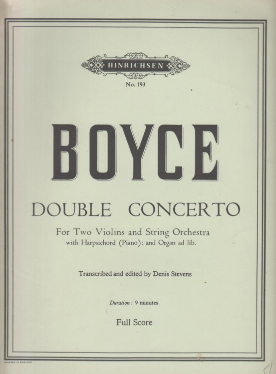 Double Concerto for Two Violins & String Orchestra - Full Score