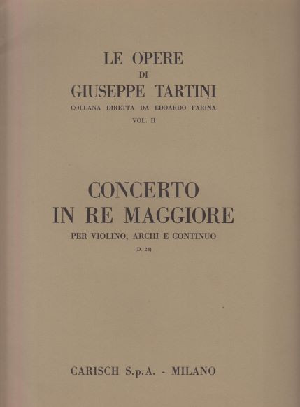 Concerto in D major, D.24 for Violin. Strings & Continuo - Full Score