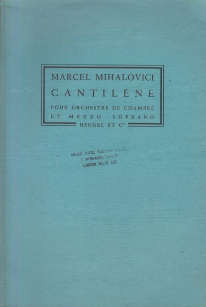 Cantilene, Op.100 for Chamber Orchestra and Mezzo Soprano - Study Score