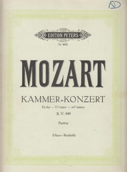 Piano Concerto No.14 in E flat major, KV 449 - Full Score