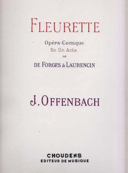Fleurette - Vocal Score