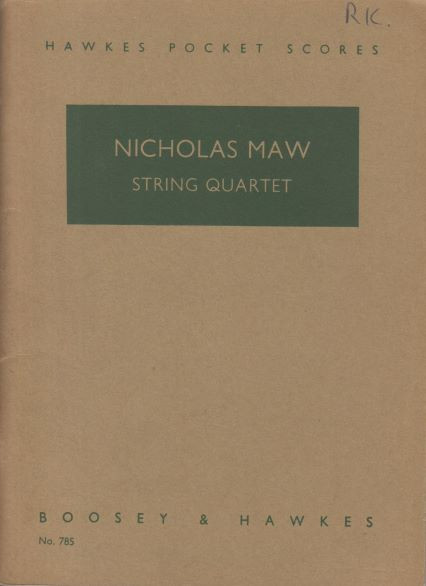 String Quartet (No.1) - Study Score