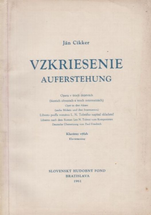 Vzkriesenie (Resurrection) - Vocal Score