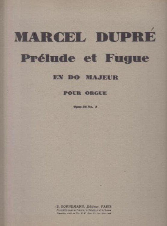 Prelude et Fugue in C major, Op.36/3 for Organ