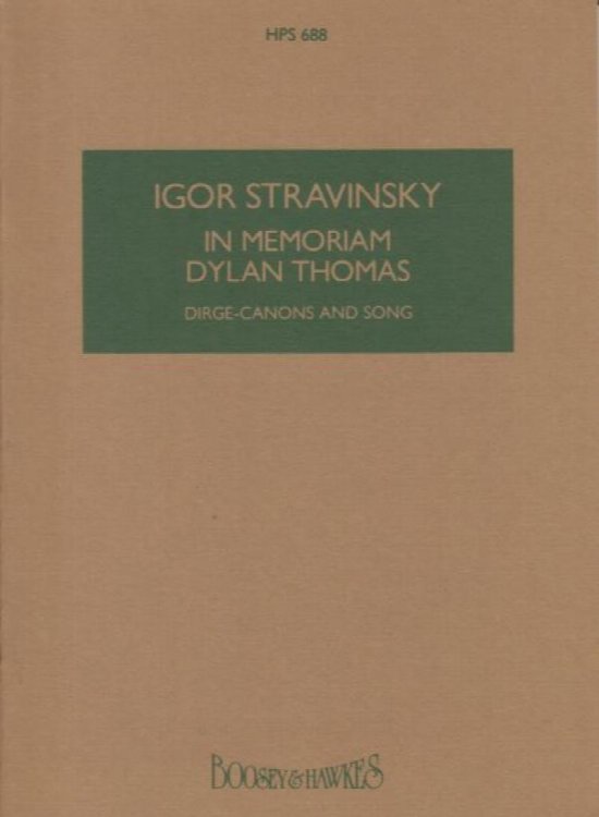 In Memoriam Dylan Thomas - Study Score