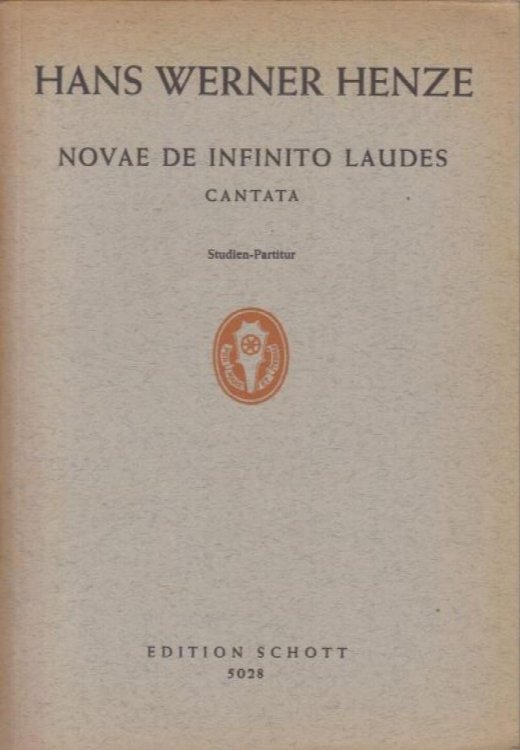 Novae De Infinito Laudes, Cantata - Study Score