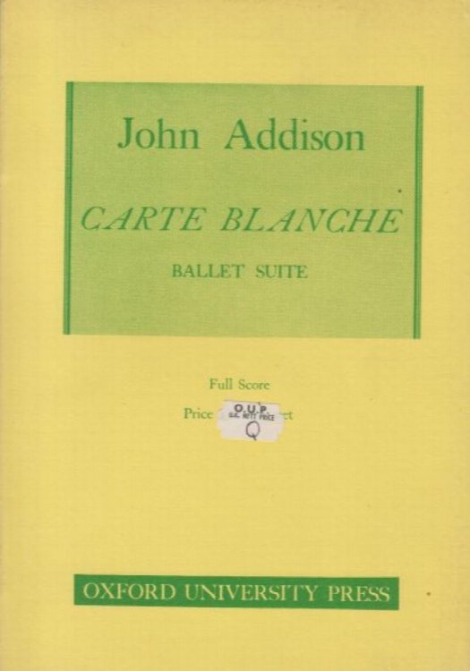 Carte Blanche, Ballet Suite - Study Score